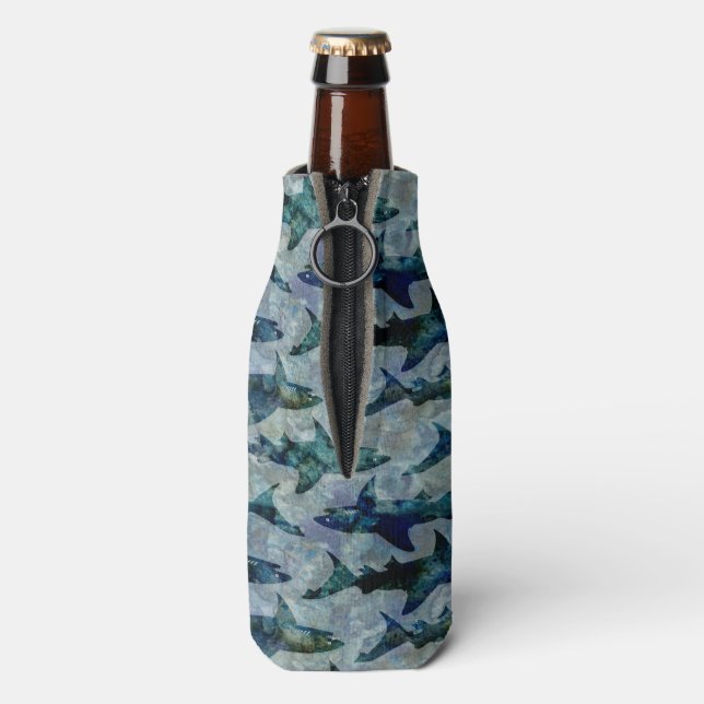 Rafraichisseur De Bouteilles École des requins en bleu marine (Bouteille Dos)