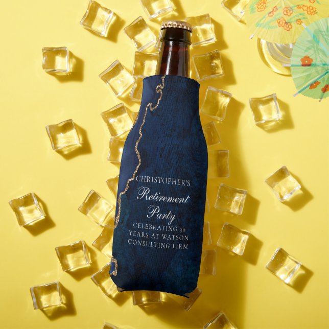Rafraichisseur De Bouteilles Elégant Marine Blue Gold Agate Retraite Party (Été in situ)