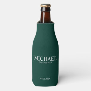 Rafraichisseur De Bouteilles Émeraude Vert moderne Groomsman personnalisé