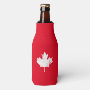 Rafraichisseur De Bouteilles Érable grunge de drapeau du Canada - blanc afflig