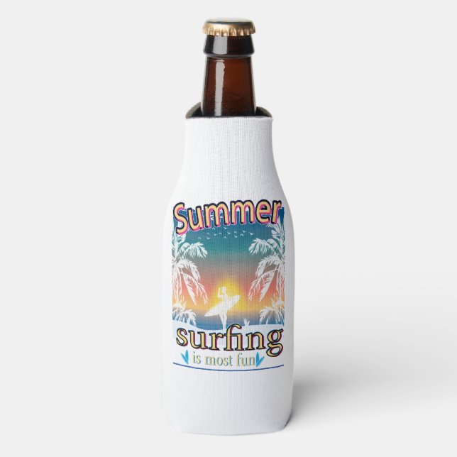 Rafraichisseur De Bouteilles Été - Le Surf Est Le Plus Amusant (Bottle Devant)