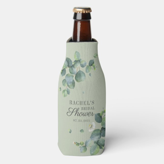 Rafraichisseur De Bouteilles Eucalyptus Plantes Succulentes Script Enterrement  (Bottle Devant)