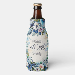 Rafraichisseur De Bouteilles Fête d'anniversaire 40 ans à motif floral aquarell