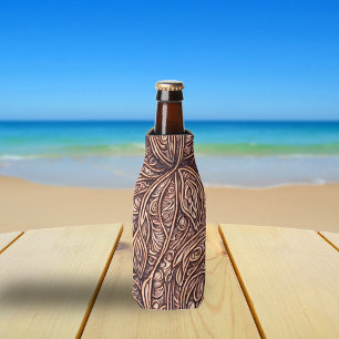 Rafraichisseur De Bouteilles Feuilles Élégantes Bois Sculpté