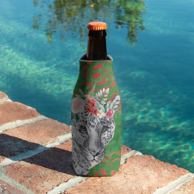 Rafraichisseur De Bouteilles Fleur Léopard Jungle Batik   (Piscine in situ)