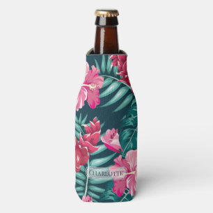 Rafraichisseur De Bouteilles Fleurs exotiques roses Design Monogramme