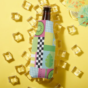 Rafraichisseur De Bouteilles Fruit d'été coloré rose vert vert mosaïque jaune