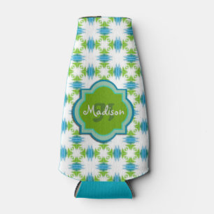 Rafraichisseur De Bouteilles Géométrique génial de monogramme vert, bleu, bl