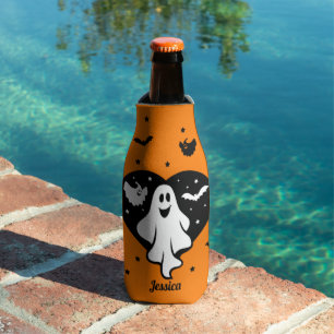 Rafraichisseur De Bouteilles Ghost Halloween mignon Avec Coeur Et Chat