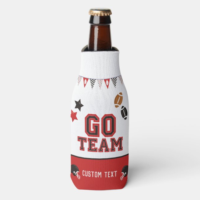 Rafraichisseur De Bouteilles Go Team Football Fan Red et Black Festive Sports (Bottle Devant)