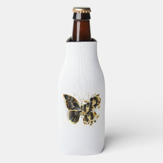 Rafraichisseur De Bouteilles Gold flower Butterfly with Black Orchid (Bottle Devant)