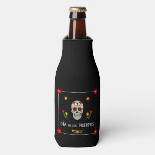 Rafraichisseur De Bouteilles Gothique noir Dia de los Muertos Sugar Skull Fleur