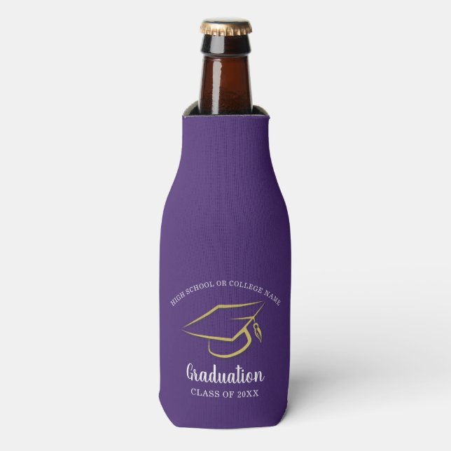 Rafraichisseur De Bouteilles Graduation 2022 Purple School Graduate Party (Bottle Devant)