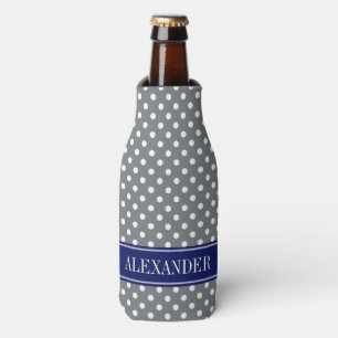 Rafraichisseur De Bouteilles Gris Charbon Blanc Points de Nuit Monogramme