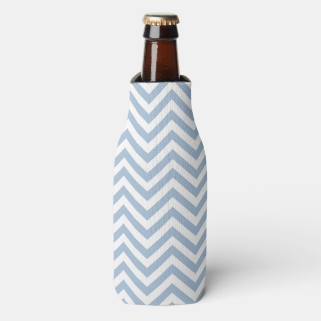 Rafraichisseur De Bouteilles Grunge bleu clair texturé Chevron (Bottle Devant)
