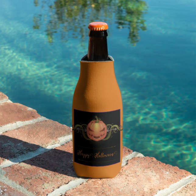 Rafraichisseur De Bouteilles Halloween Jack-o-lanterne effrayant | Orange (Piscine in situ)