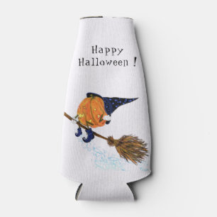 Rafraichisseur De Bouteilles Happy Halloween sorcière Citrouille Volant Broom 
