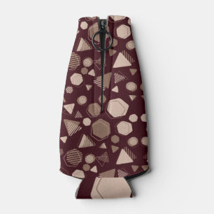 Rafraichisseur De Bouteilles Hexagon & Triangle Rose & Brown sur Motif Maroon