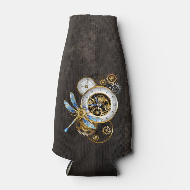 Rafraichisseur De Bouteilles Horloge à vapeur avec libellule mécanique (Devant)