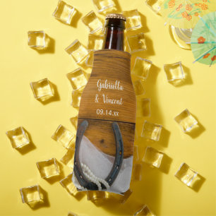 Rafraichisseur De Bouteilles Horseshoe and Pearls Country Western Wedding Favor
