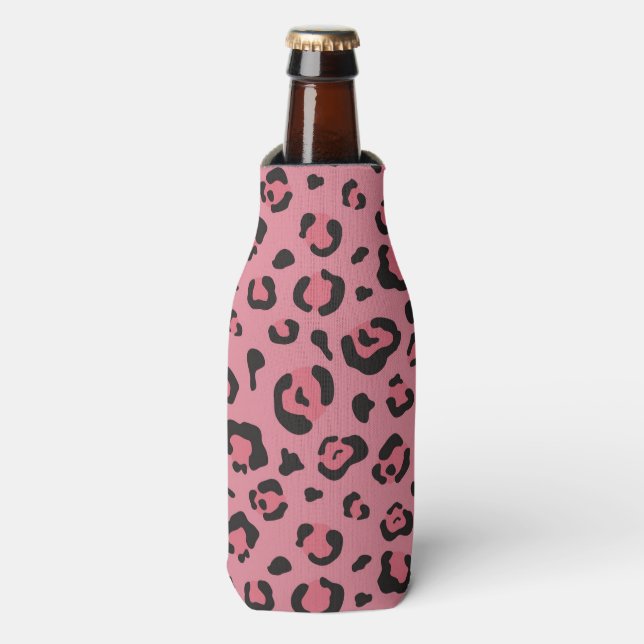 Rafraichisseur De Bouteilles Illustration d'un animal léopard rose (Bottle Devant)