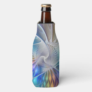 Rafraichisseur De Bouteilles Imaginaire Floral, Fleur Fractale Abstraite coloré