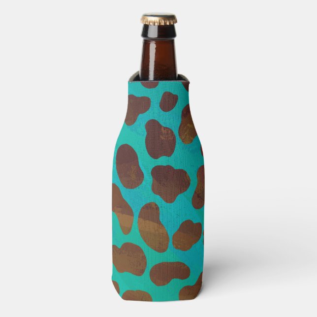 Rafraichisseur De Bouteilles Impression Brown et Turquoise dalmate (Bottle Devant)