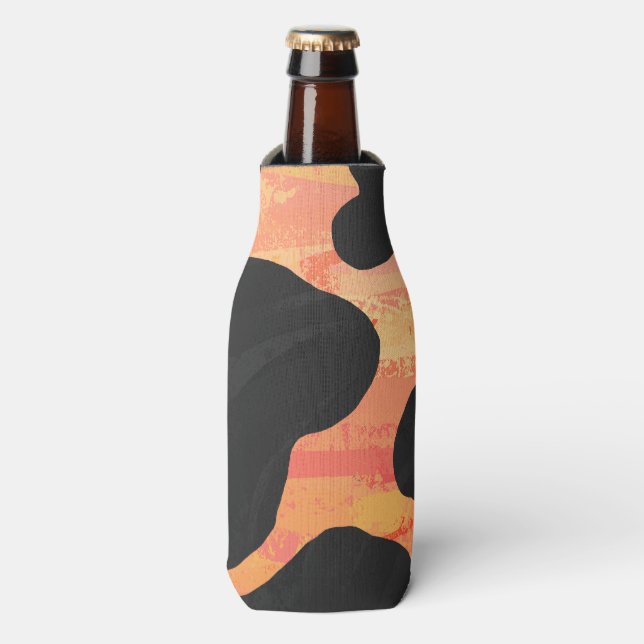 Rafraichisseur De Bouteilles Impression noire et orange de vache (Bottle Devant)