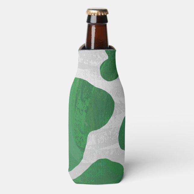 Rafraichisseur De Bouteilles Impression verte et blanche de vache (Bottle Devant)