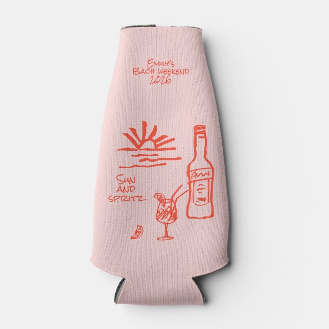 Rafraichisseur De Bouteilles Invitation Soleil et Spritz pour l'Enterrement de  (Devant)