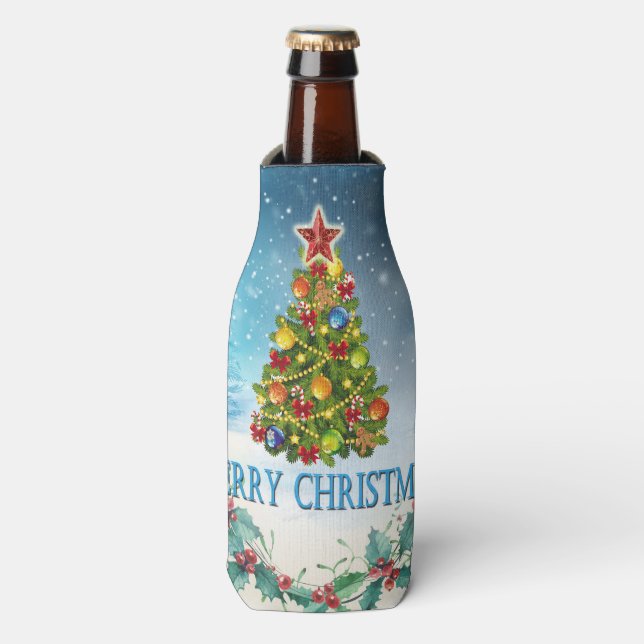 Rafraichisseur De Bouteilles Joyeuse carte de Noël (Bottle Devant)