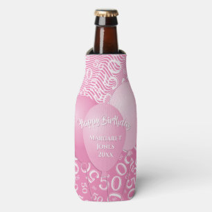 Rafraichisseur De Bouteilles Joyeux anniversaire 50e numéro Motif rose et blanc