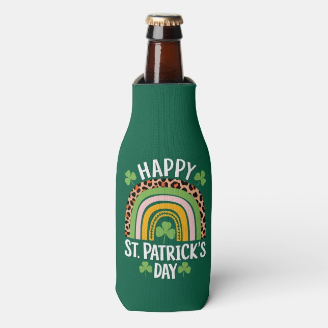 Rafraichisseur De Bouteilles Joyeux Saint Patrick's Day Shamrock arc-en-ciel (Bottle Devant)