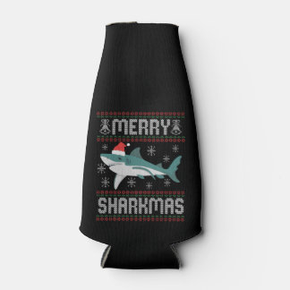 Rafraichisseur De Bouteilles Joyeux Sharkmas Funny Christmas Shark laide