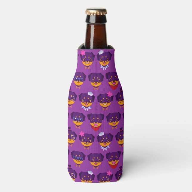Rafraichisseur De Bouteilles Kawaii Purple Rottweiler Motif (Bottle Devant)