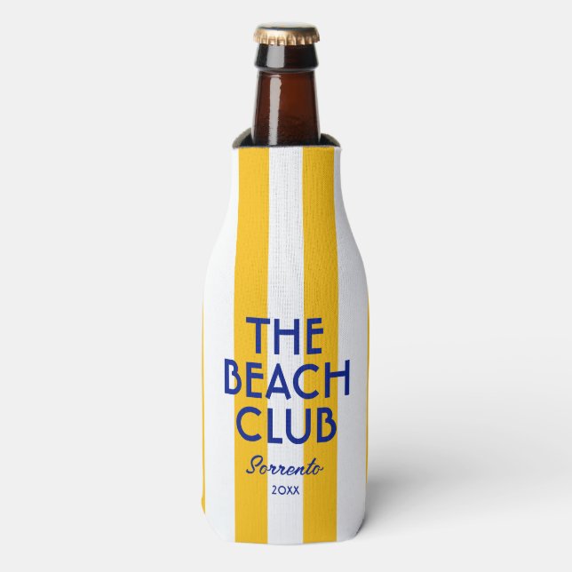 Rafraichisseur De Bouteilles Le Beach Club Sorrento Cabana Jaune Stripe (Bottle Devant)
