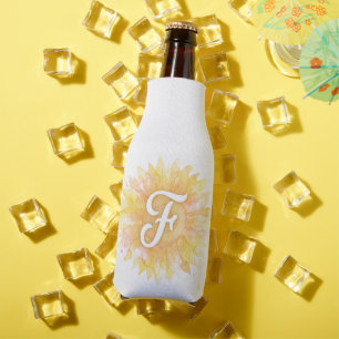 Rafraichisseur De Bouteilles Lettre F Tournesol Monogramme Initial Nom