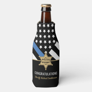 Rafraichisseur De Bouteilles Ligne Bleue Mince Drapeau Police Sheriff Retraite