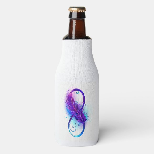 Rafraichisseur De Bouteilles L'infini avec plume violette (Bottle Devant)
