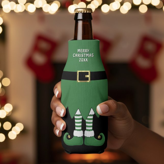 Rafraichisseur De Bouteilles Lutin de Noël Fêtes Vert (Christmas Elf Holiday Green Bottle Cooler
)