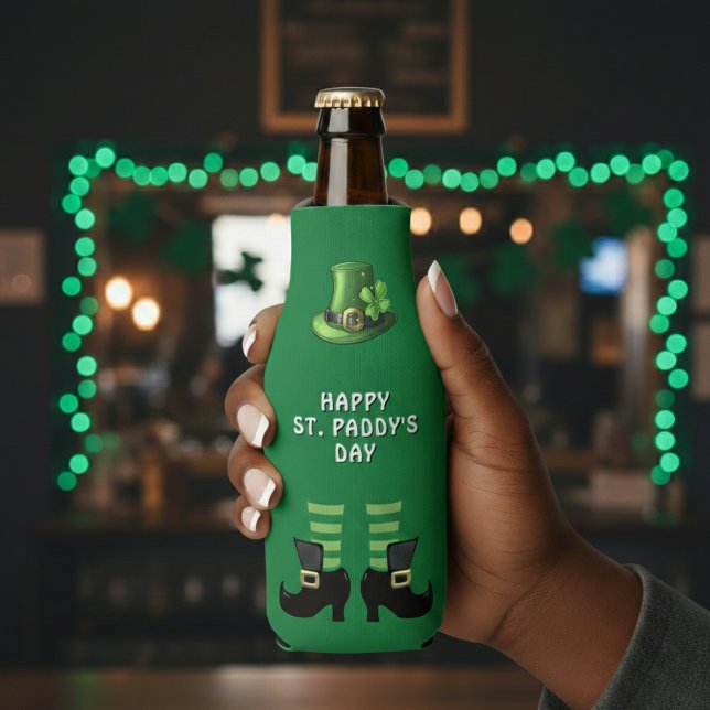 Rafraichisseur De Bouteilles Lutin vert de la Saint-Patrick (St Patrick's Day Leprechaun Green Bottle Cooler
)