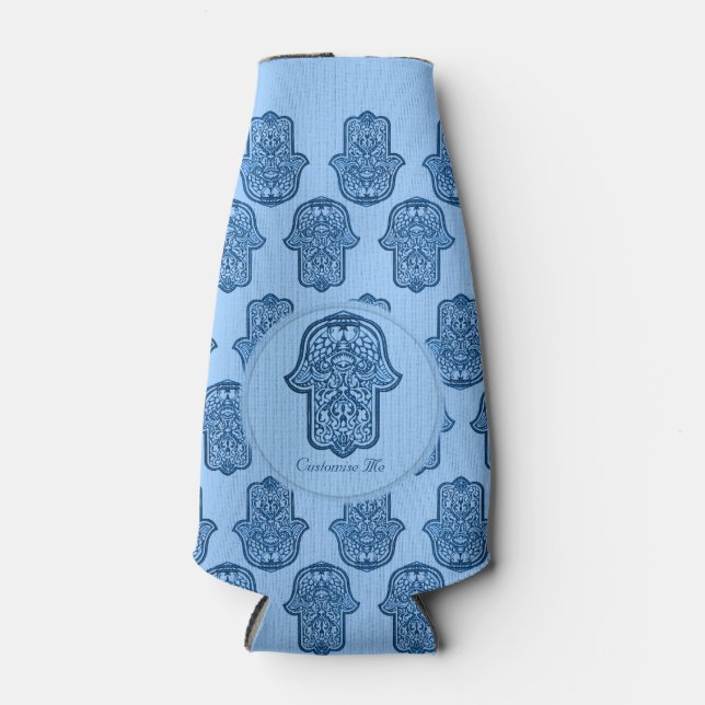 Rafraichisseur De Bouteilles Main de henné de Hamsa (bleu) (Devant)