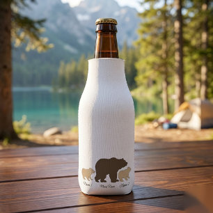 Rafraichisseur De Bouteilles Maman Ours Personnalisée Avec 2 Noms d'Enfants Cad
