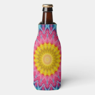 Rafraichisseur De Bouteilles Mandala Tie-Dye Arc-en-Ciel à la Symétrie Vibrante