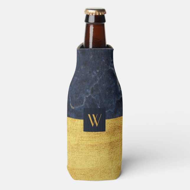Rafraichisseur De Bouteilles Marbre doré à monogramme élégant  (Bottle Devant)