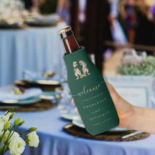 Rafraichisseur De Bouteilles Mariage sur le thème des dinosaures Vert foncé