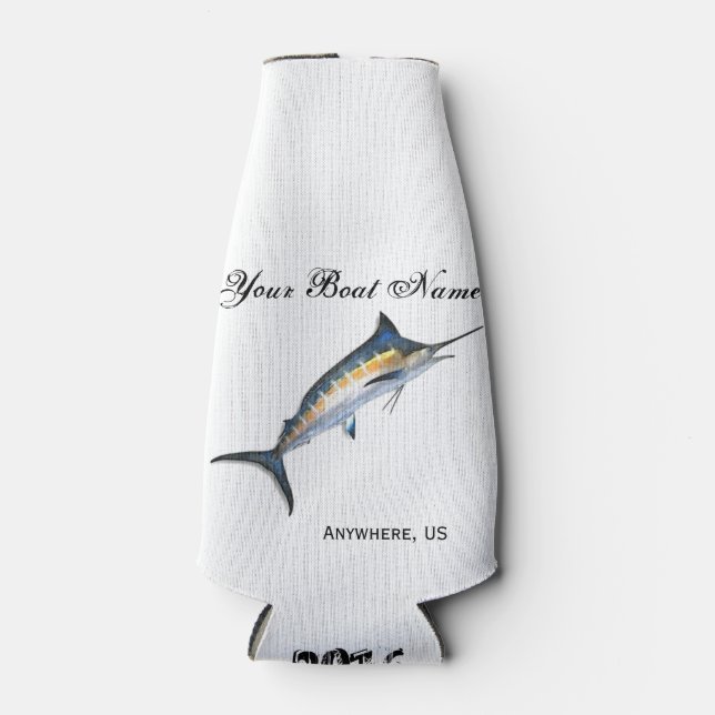 Rafraichisseur De Bouteilles Marlin de nom de bateau personnalisé (Devant)