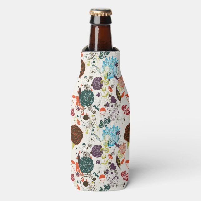 Rafraichisseur De Bouteilles Modèle floral rétro 2 (Bottle Devant)