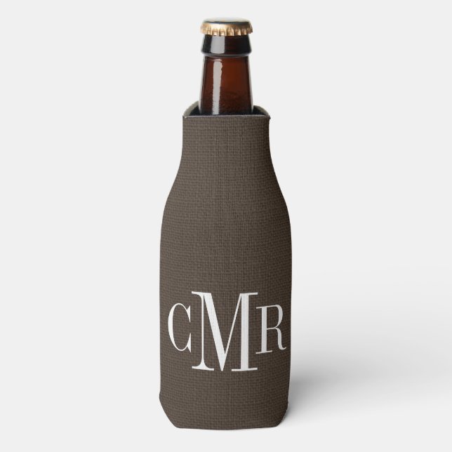 Rafraichisseur De Bouteilles Monogramme Brown rustique (Bottle Devant)