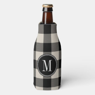 Rafraichisseur De Bouteilles Monogramme de chèque de bison noir et beige